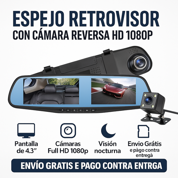 ESPEJO RETROVISOR INTELIGENTE DOBLE CÁMARA