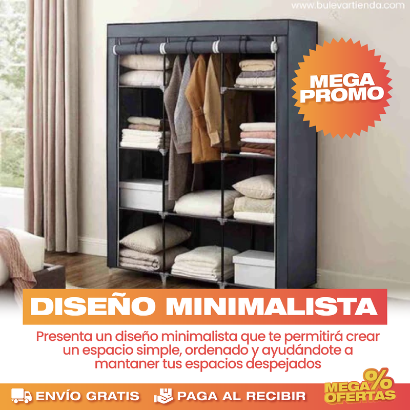 🔥BLACK FRIDAY🔥 | CLOSET ROPERO ARMABLE 3 PUERTAS ORGANIZADOR PORTATIL | + ENVÍO GRATIS