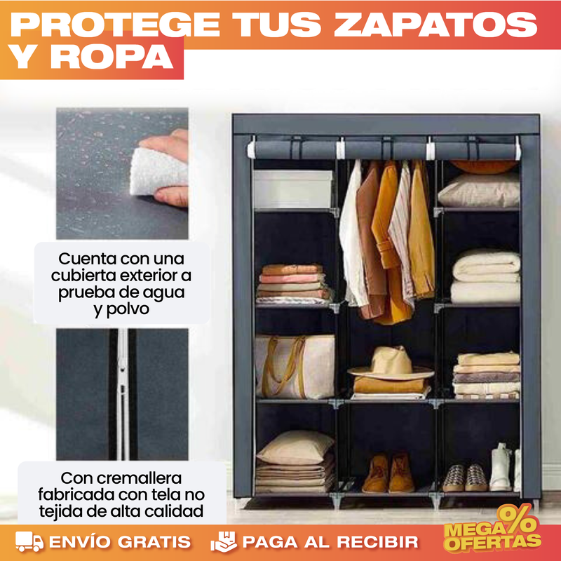 🔥BLACK FRIDAY🔥 | CLOSET ROPERO ARMABLE 3 PUERTAS ORGANIZADOR PORTATIL | + ENVÍO GRATIS